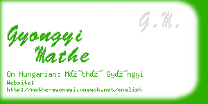 gyongyi mathe business card